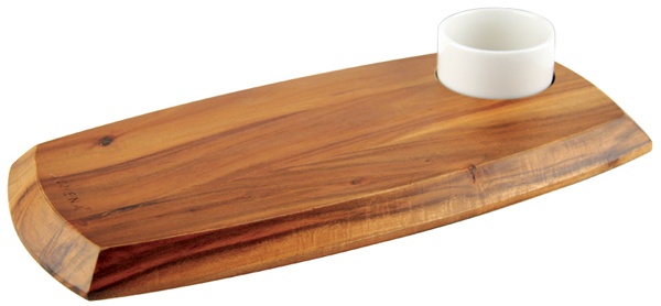 Acacia wood single bowl bread / cheese platter