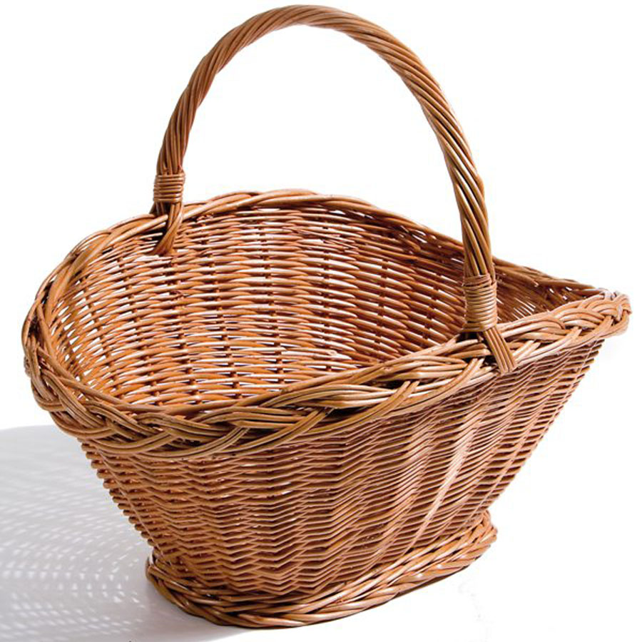 Oval basket with looped handle